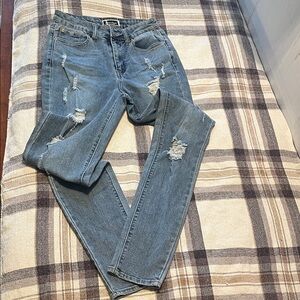 Soundgirl Distressed Gray Skinny Jeans